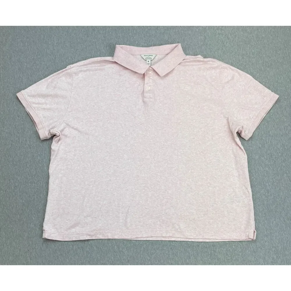 Banana Republic Polo Shirt Mens XL Pink‎ 100% Cotton Luxe Touch Performance